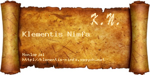 Klementis Nimfa névjegykártya